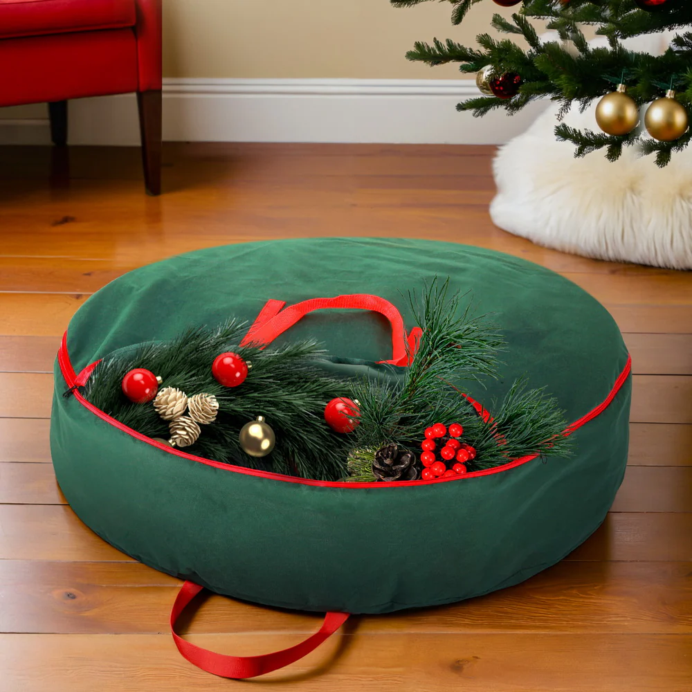 Christmas Garland Wreath Storage Bag Baubles Ornaments Container - Image 7
