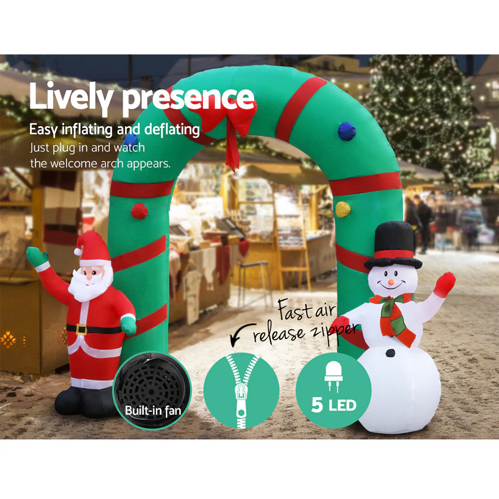 Christmas Inflatable Archwary 2.8M Illuminated Decorations - Image 4