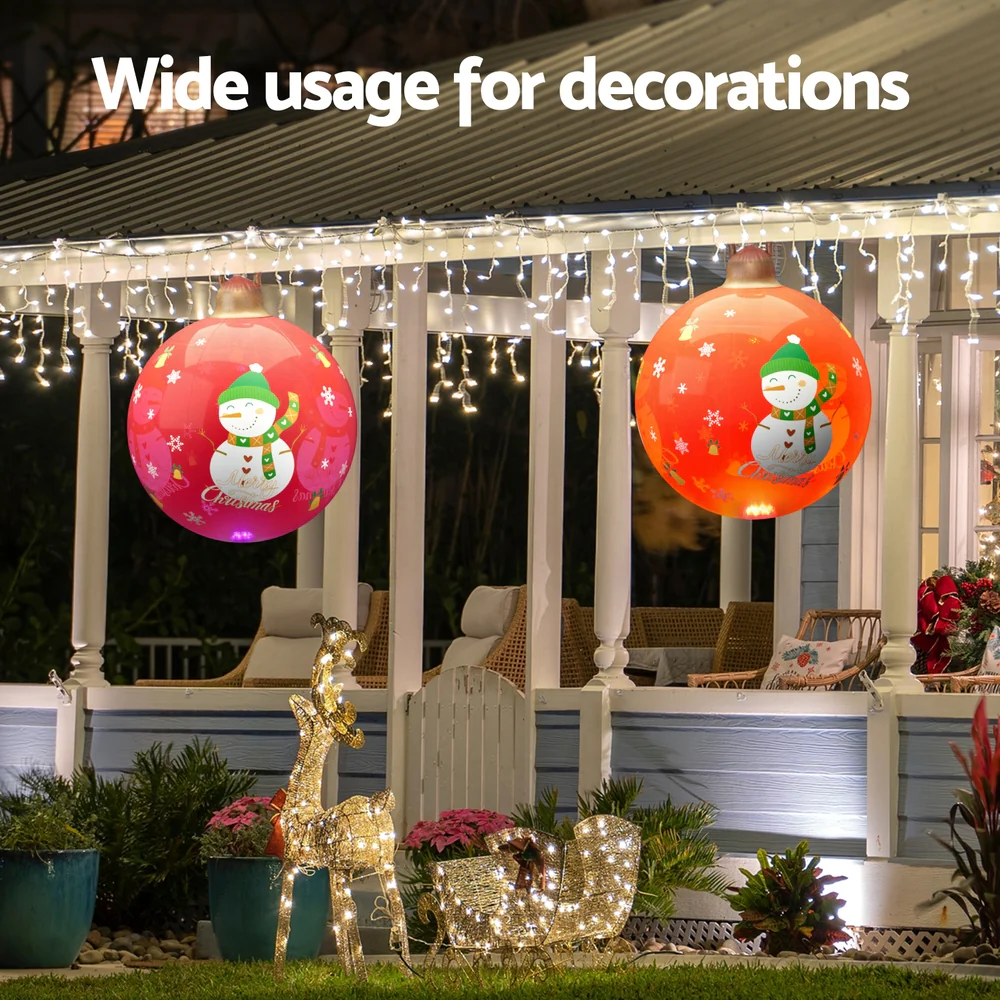 Christmas Inflatable Ball 60cm Illuminated Led Snowman Xmas Decor - Image 5