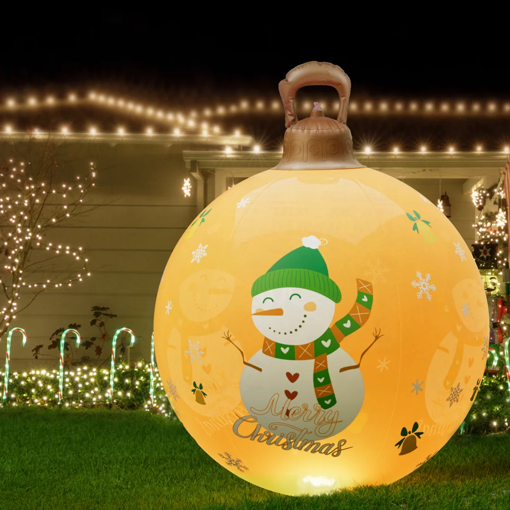 Christmas Inflatable Ball 60cm Led Illuminated Snowman Xmas Decor - Image 7