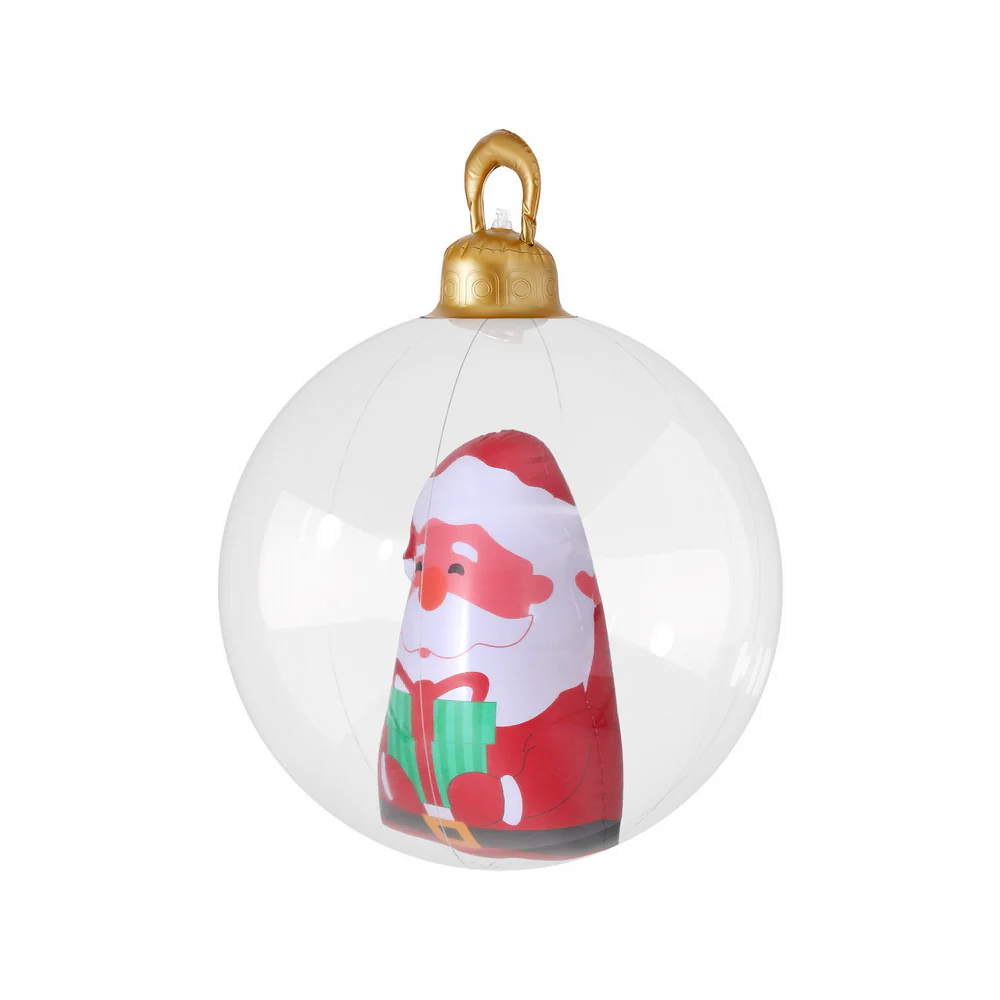 Christmas Inflatable Ball 60cm Santa Decoration Giant Bauble Clear - Image 3