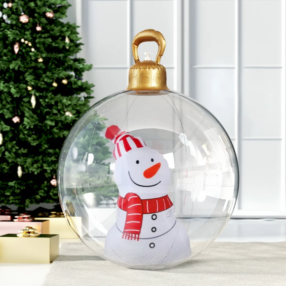 Christmas Inflatable Ball 60cm Snowman Decoration Giant Bauble - Image 7