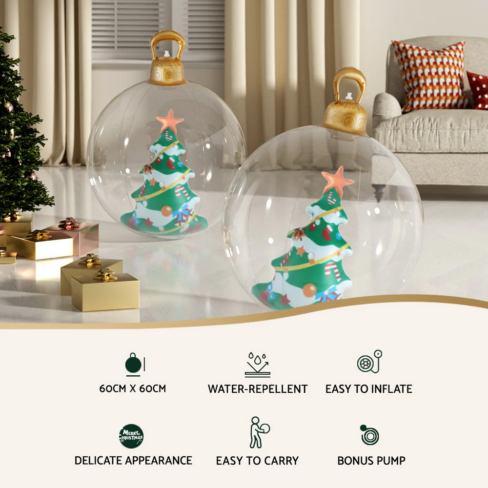 Christmas Inflatable Ball 60cm Tree Decoration Giant Bauble Clear - Image 4