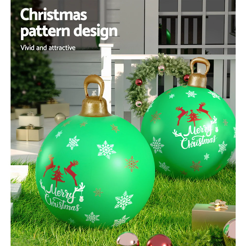 Christmas Inflatable Ball Bauble 60cm Outdoor Decoration Green - Image 6