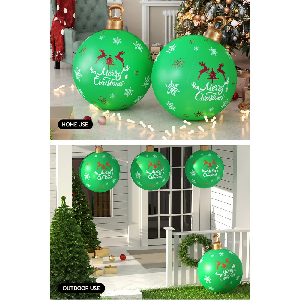 Christmas Inflatable Ball Bauble 60cm Outdoor Decoration Green - Image 7