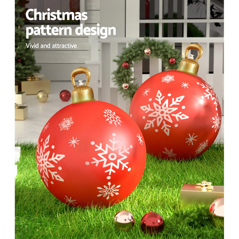 Christmas Inflatable Ball Bauble 60cm Outdoor Decoration Red - Image 6