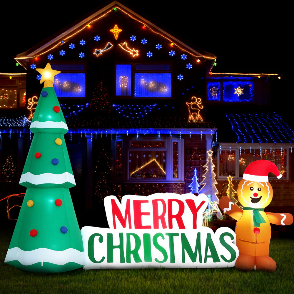 Christmas Inflatable Gingerbread Man 1.5M Height LED Decorations Illuminated - Image 7