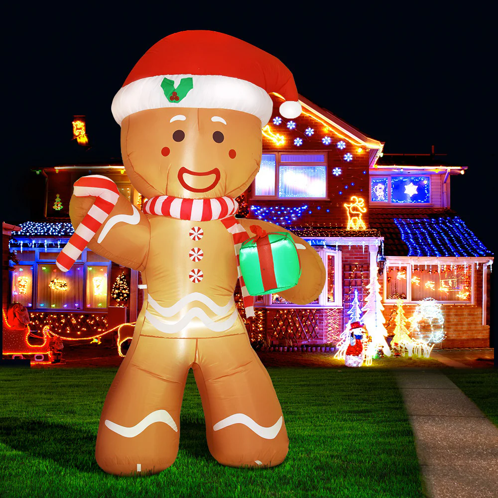 Christmas Inflatable Gingerbread Man 2.4M Illuminated Decorations - Image 8