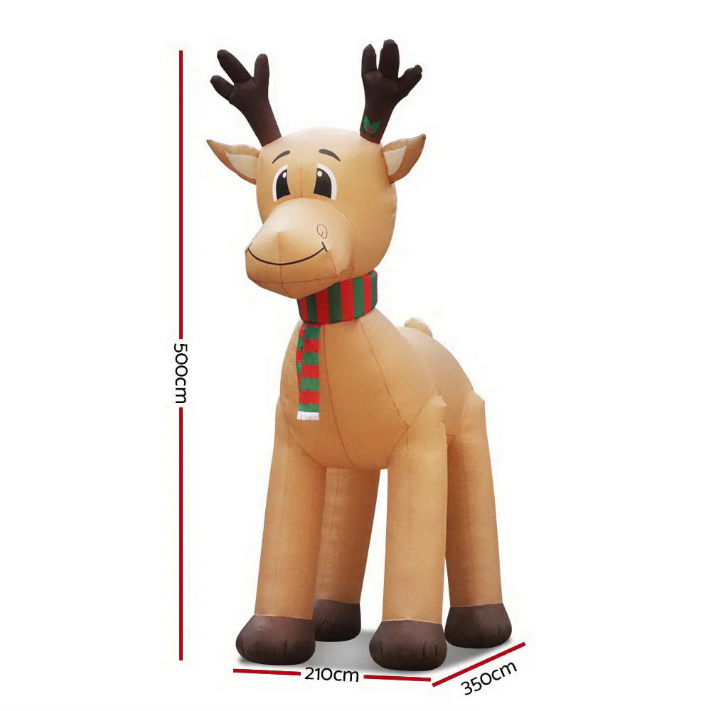 Christmas Inflatable Reindeer 5M Illuminated Decorations - Image 2