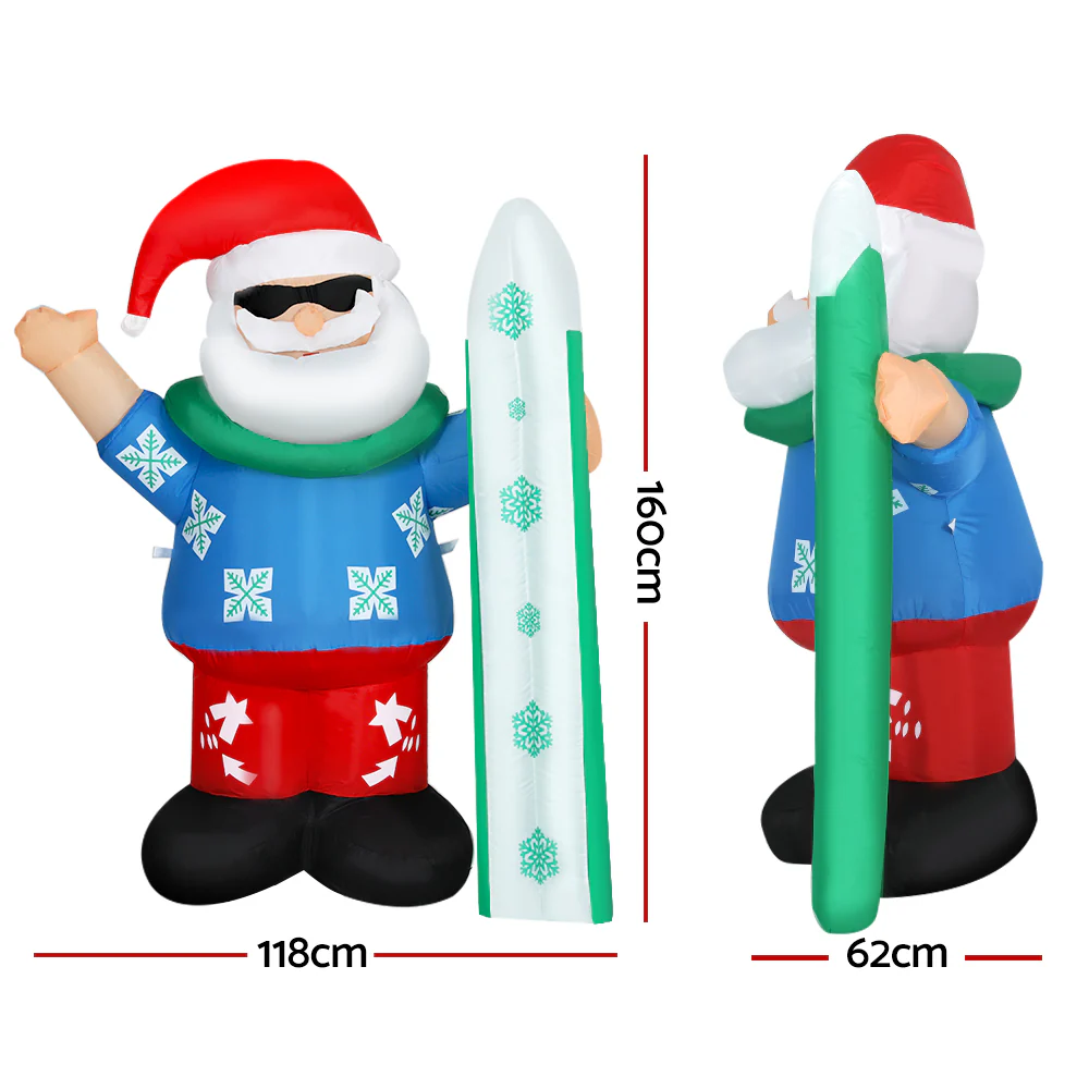 Christmas Inflatable Santa 1.6M Illuminated Decorations - Image 2