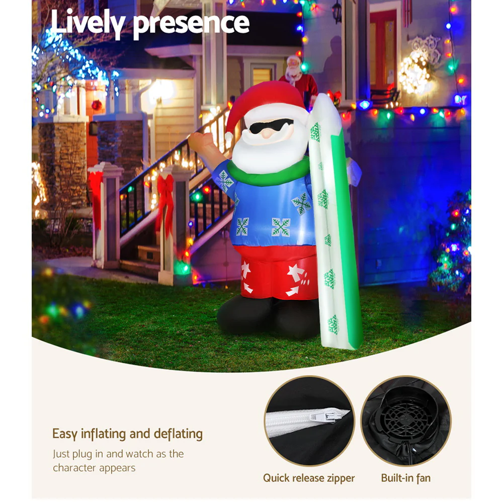 Christmas Inflatable Santa 1.6M Illuminated Decorations - Image 5