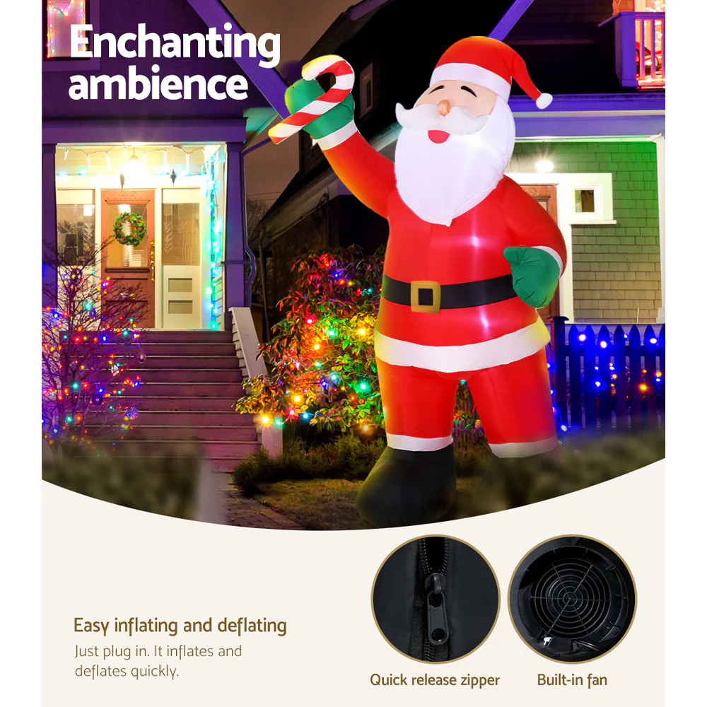 Christmas Inflatable Santa 3M Illuminated Decorations - Image 6