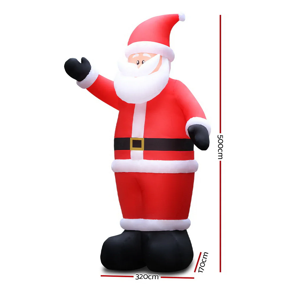 Christmas Inflatable Santa 5M Illuminated Decorations - Image 2