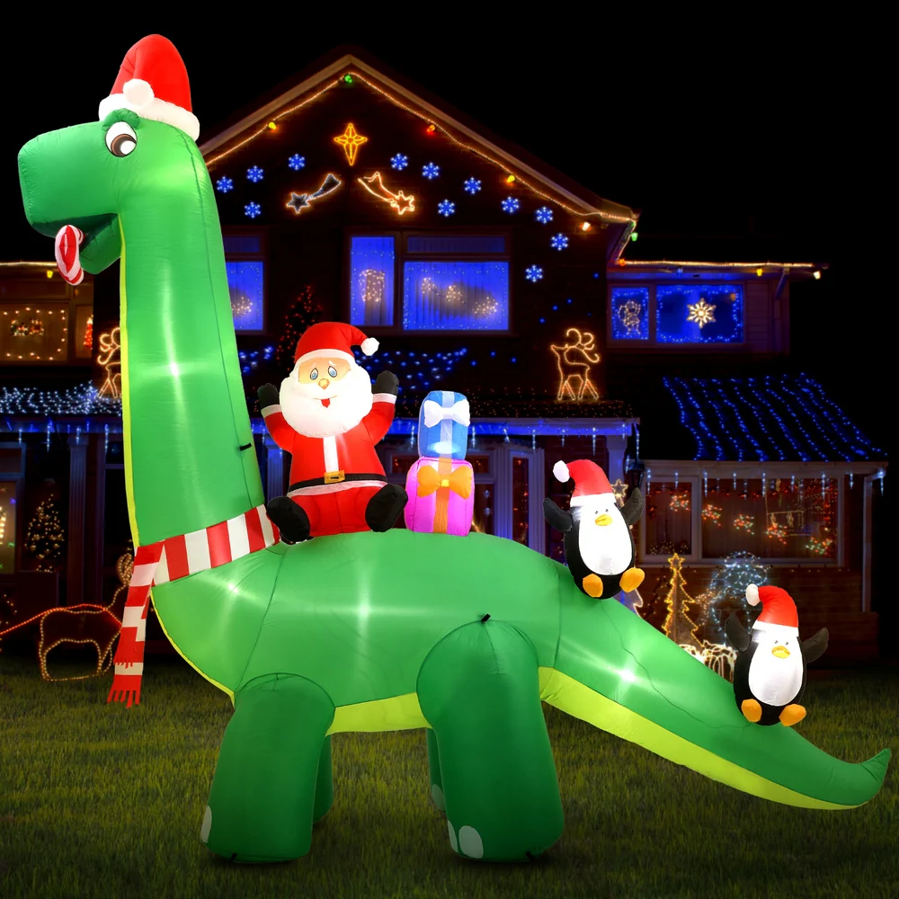 Christmas Inflatable Santa Dinosaur 3.8M Illuminated Decorations - Image 6