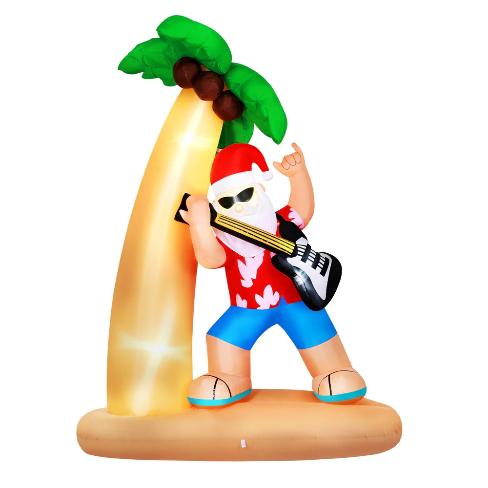 Christmas Inflatable Santa Guitar 2.1M Led Illuminated Decorations - Image 3