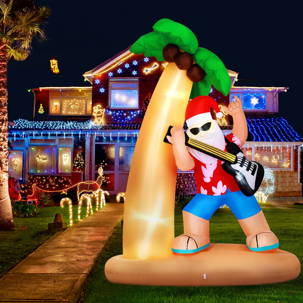 Christmas Inflatable Santa Guitar 2.1M Led Illuminated Decorations - Image 7