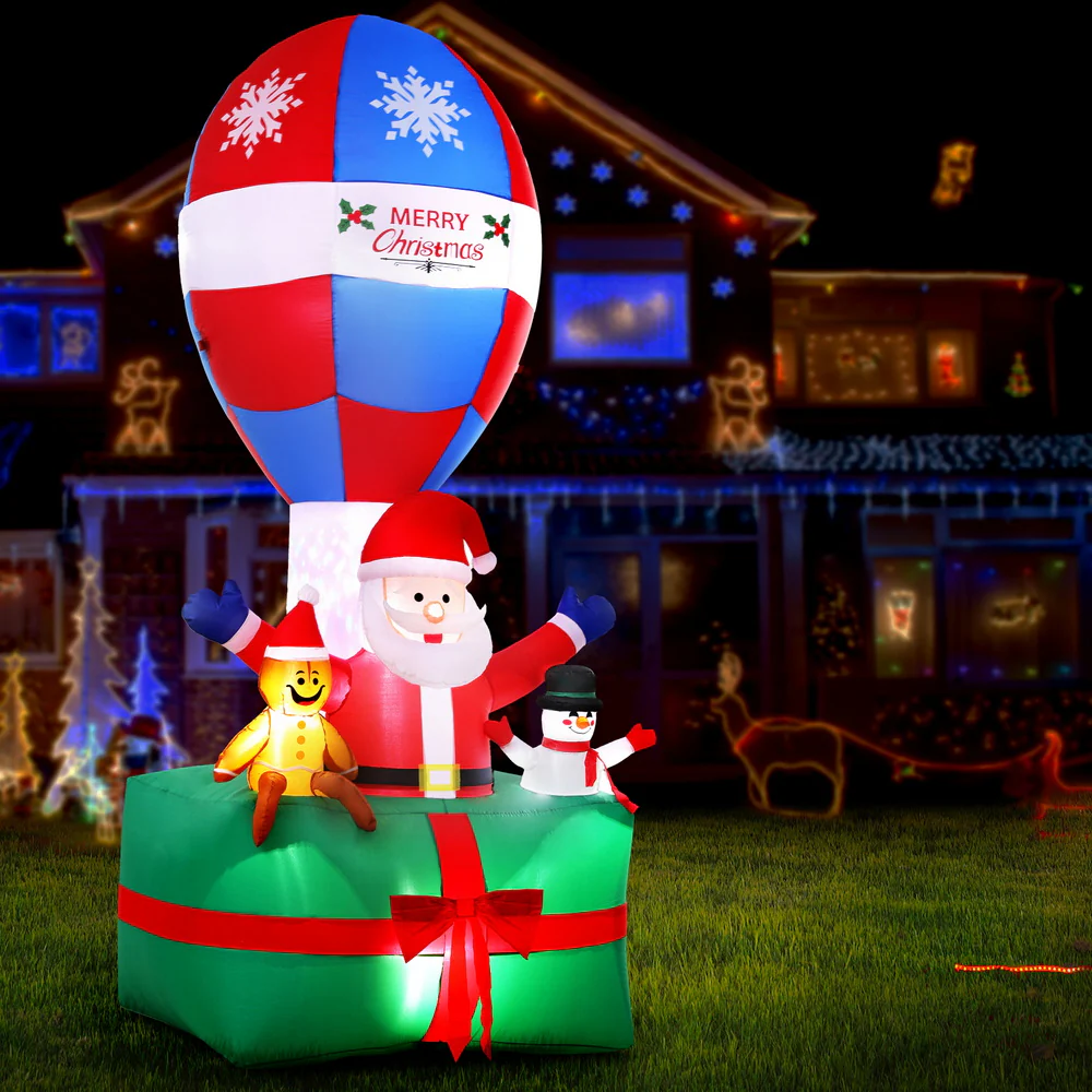 Christmas Inflatable Santa in Ballon 2.8M Height LED Decorations Illuminated - Image 7