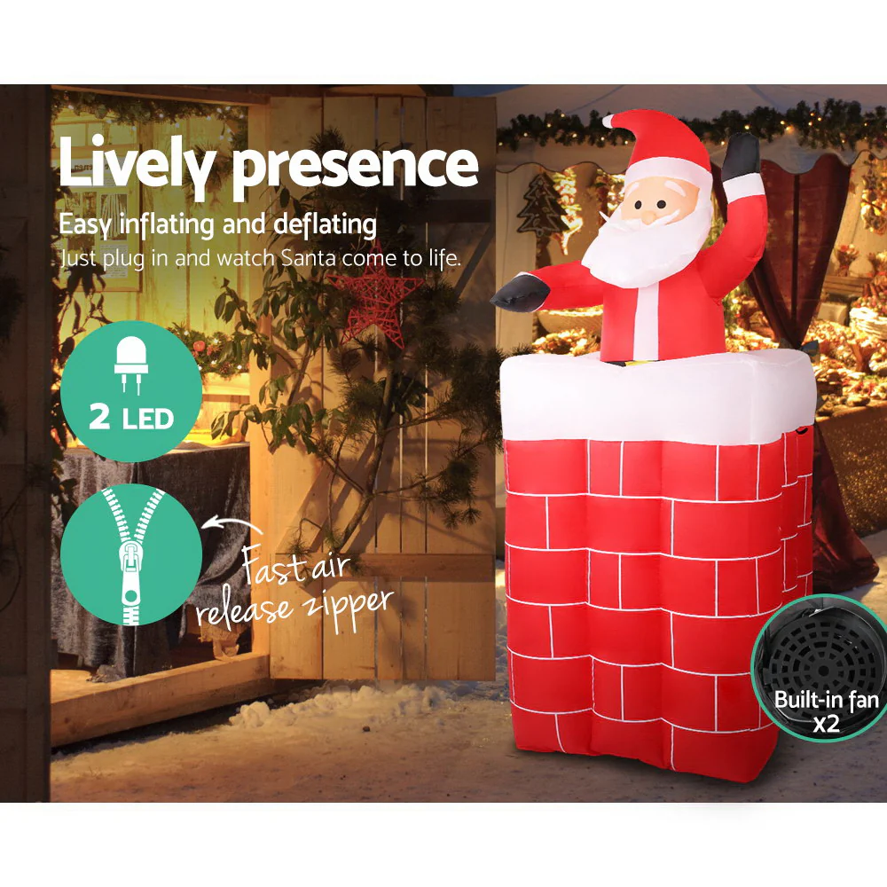 Christmas Inflatable Santa Pop Up 1.8M Illuminated Decorations - Image 6