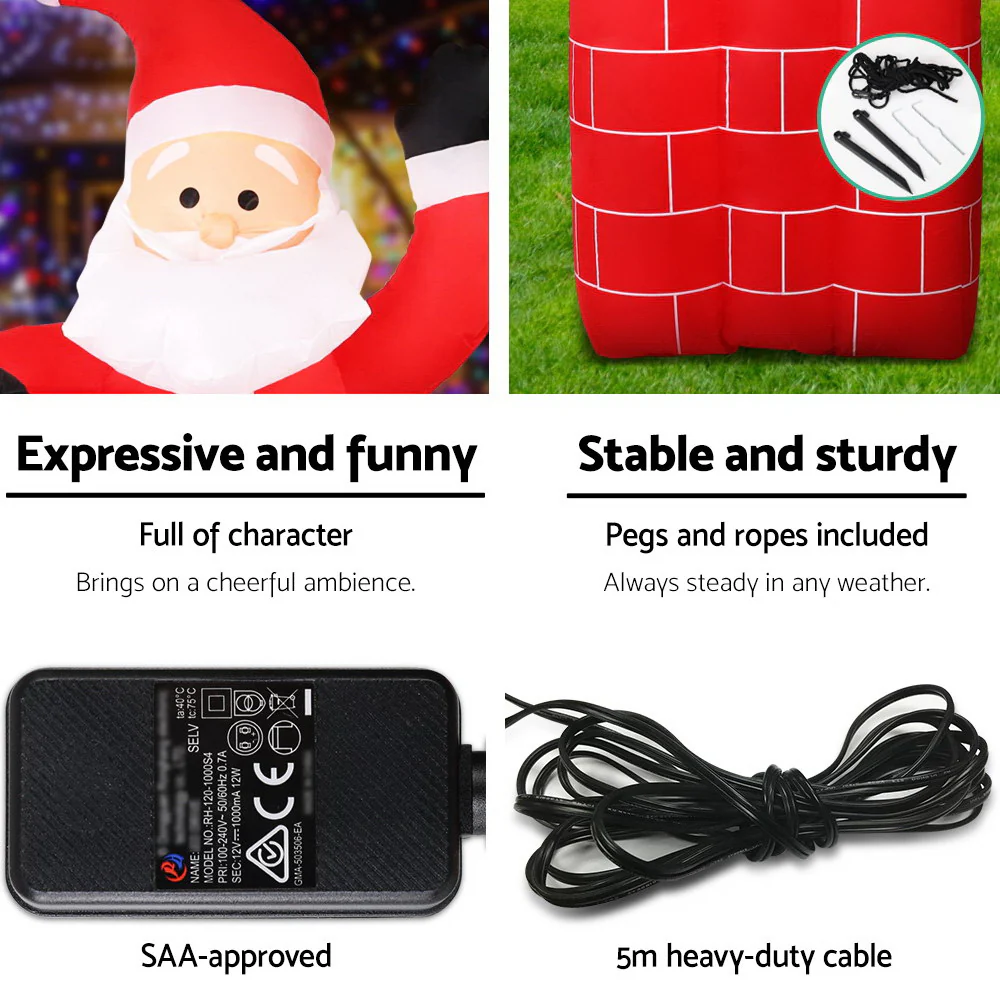 Christmas Inflatable Santa Pop Up 1.8M Illuminated Decorations - Image 7