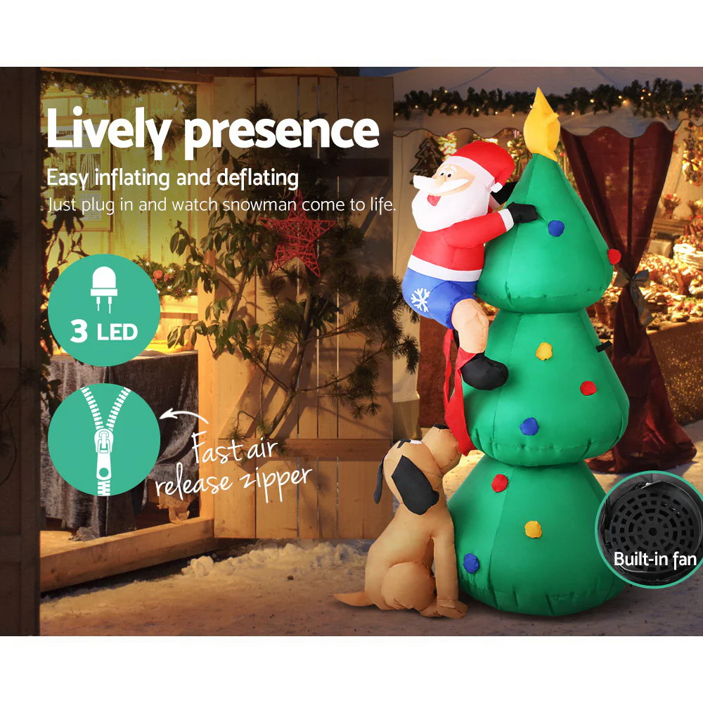 Christmas Inflatable Santa Tree 1.8M Illuminated Decorations - Image 5