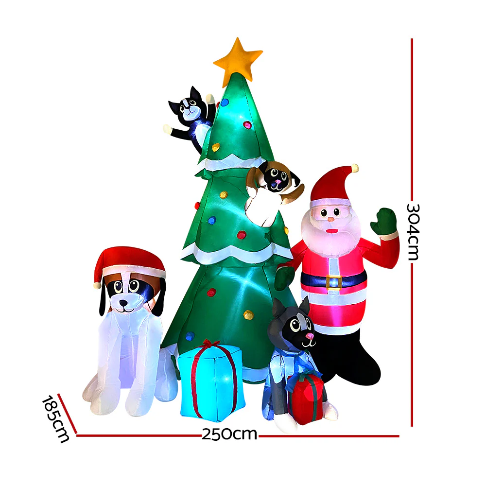 Christmas Inflatable Santa Tree 3M Illuminated Decorations - Image 2