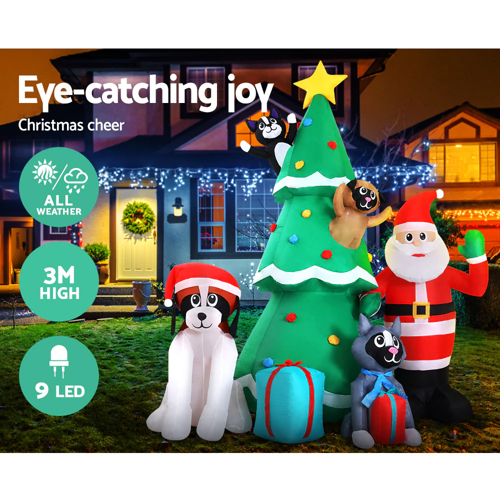 Christmas Inflatable Santa Tree 3M Illuminated Decorations - Image 4