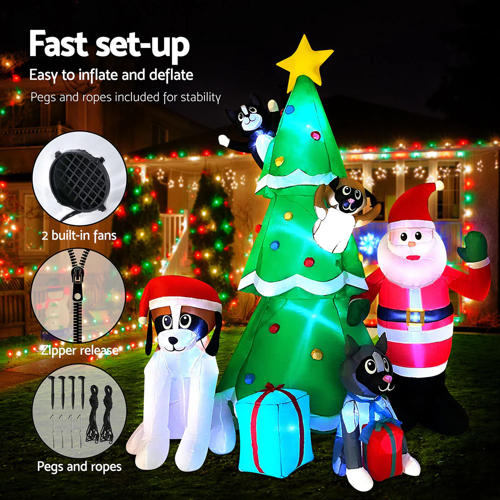 Christmas Inflatable Santa Tree 3M Illuminated Decorations - Image 6