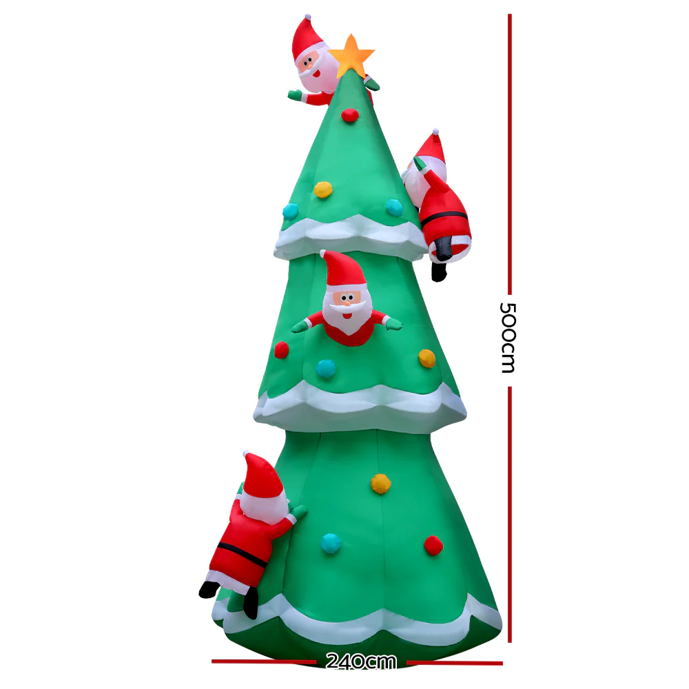 Christmas Inflatable Santa Tree 5M Illuminated Decorations - Image 2