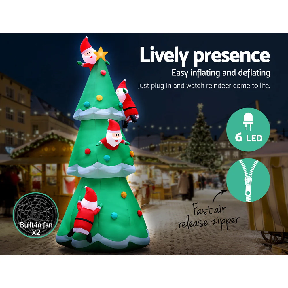 Christmas Inflatable Santa Tree 5M Illuminated Decorations - Image 6