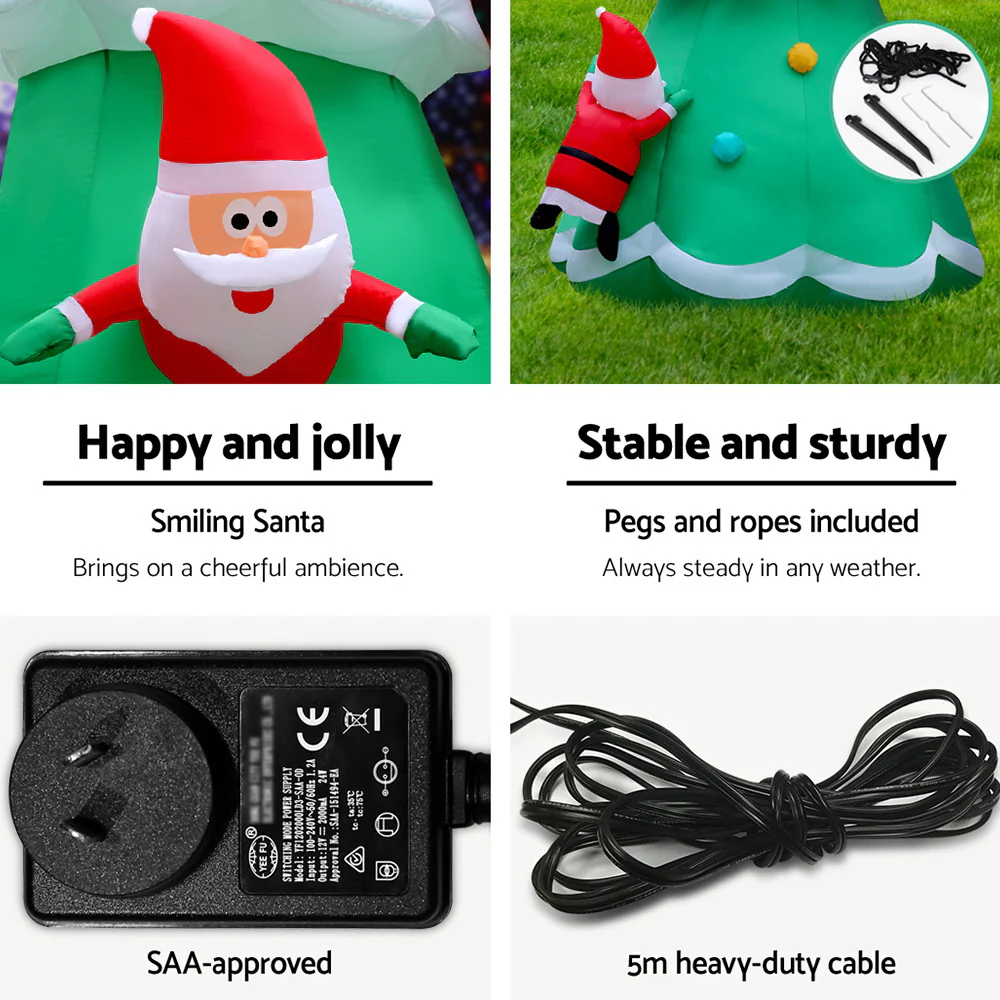 Christmas Inflatable Santa Tree 5M Illuminated Decorations - Image 7