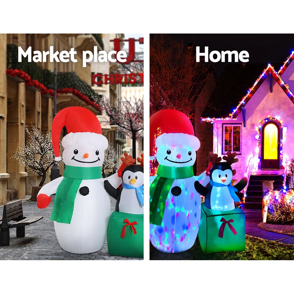 Christmas Inflatable Snowman 1.8M Illuminated Decorations - Image 5