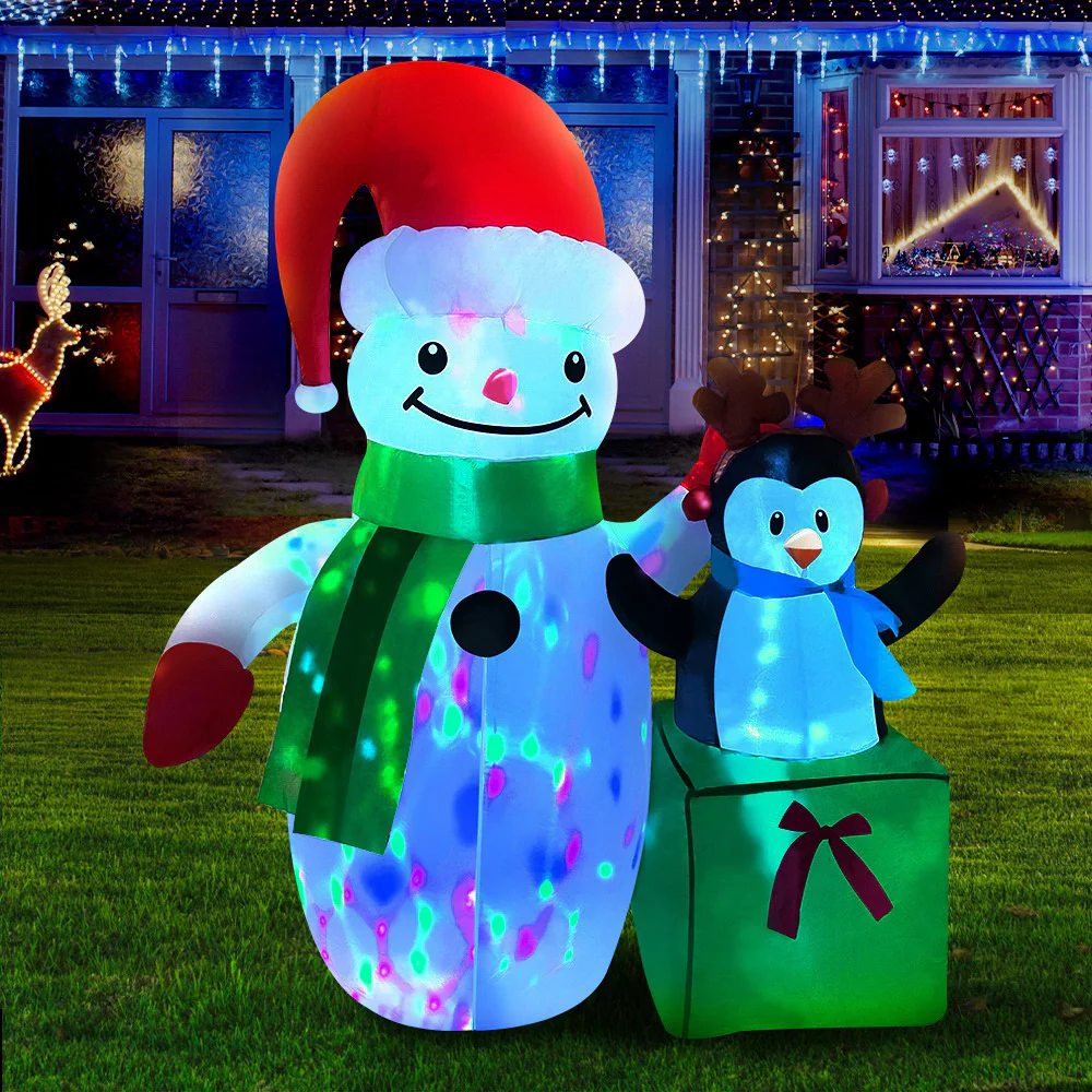 Christmas Inflatable Snowman 1.8M Illuminated Decorations - Image 8