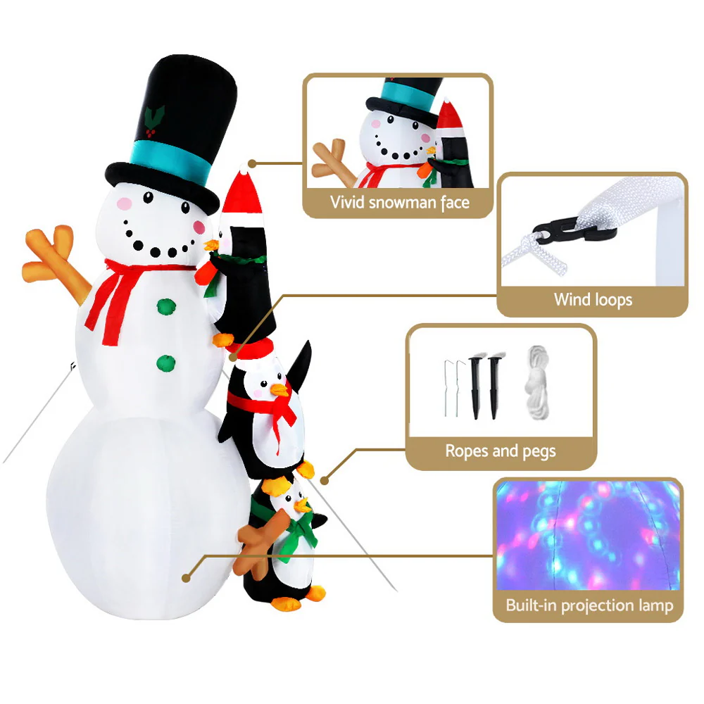 Christmas Inflatable Snowman 2.4M Illuminated Decorations - Image 5