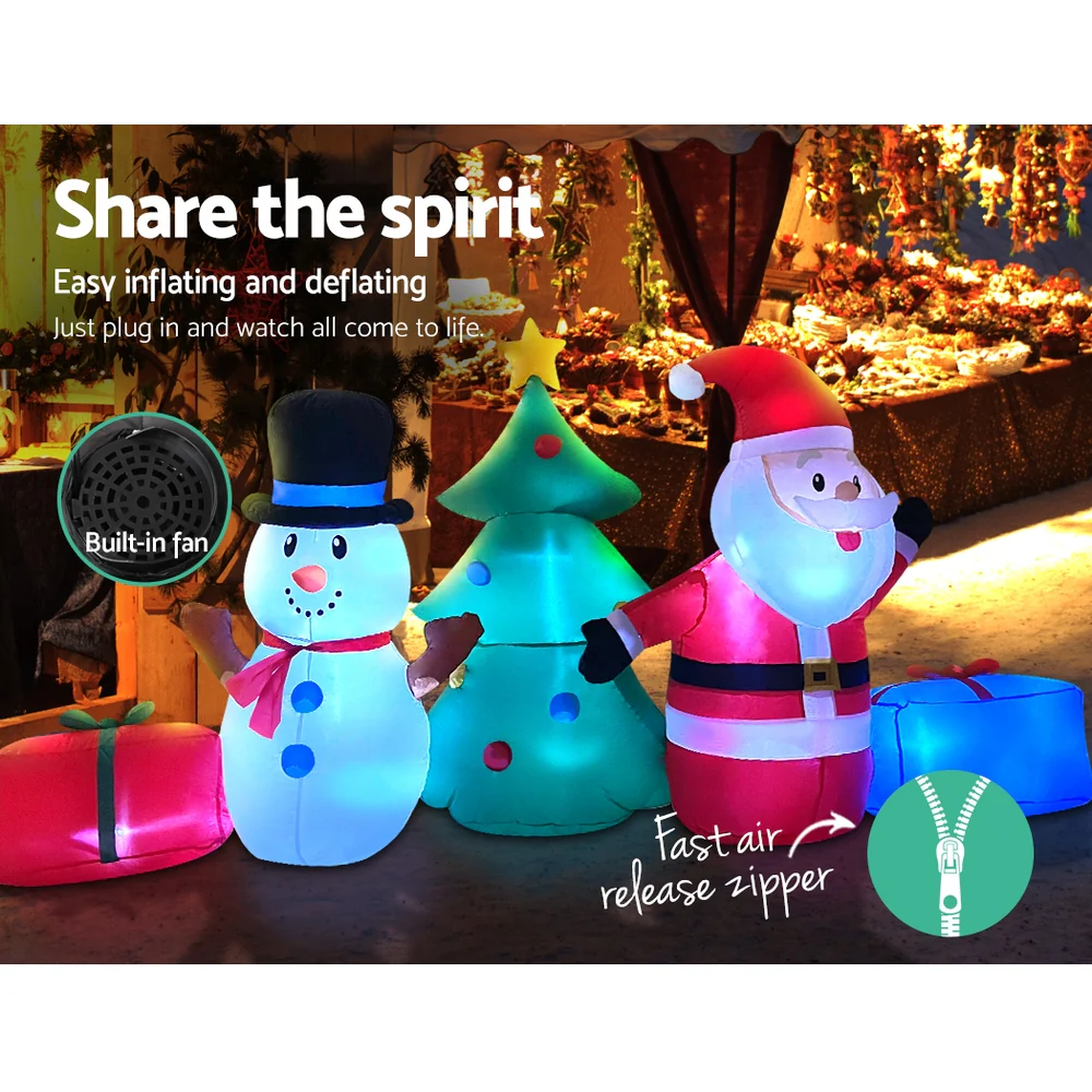 Christmas Inflatable Tree Snowman 2.7M Illuminated Decorations - Image 6