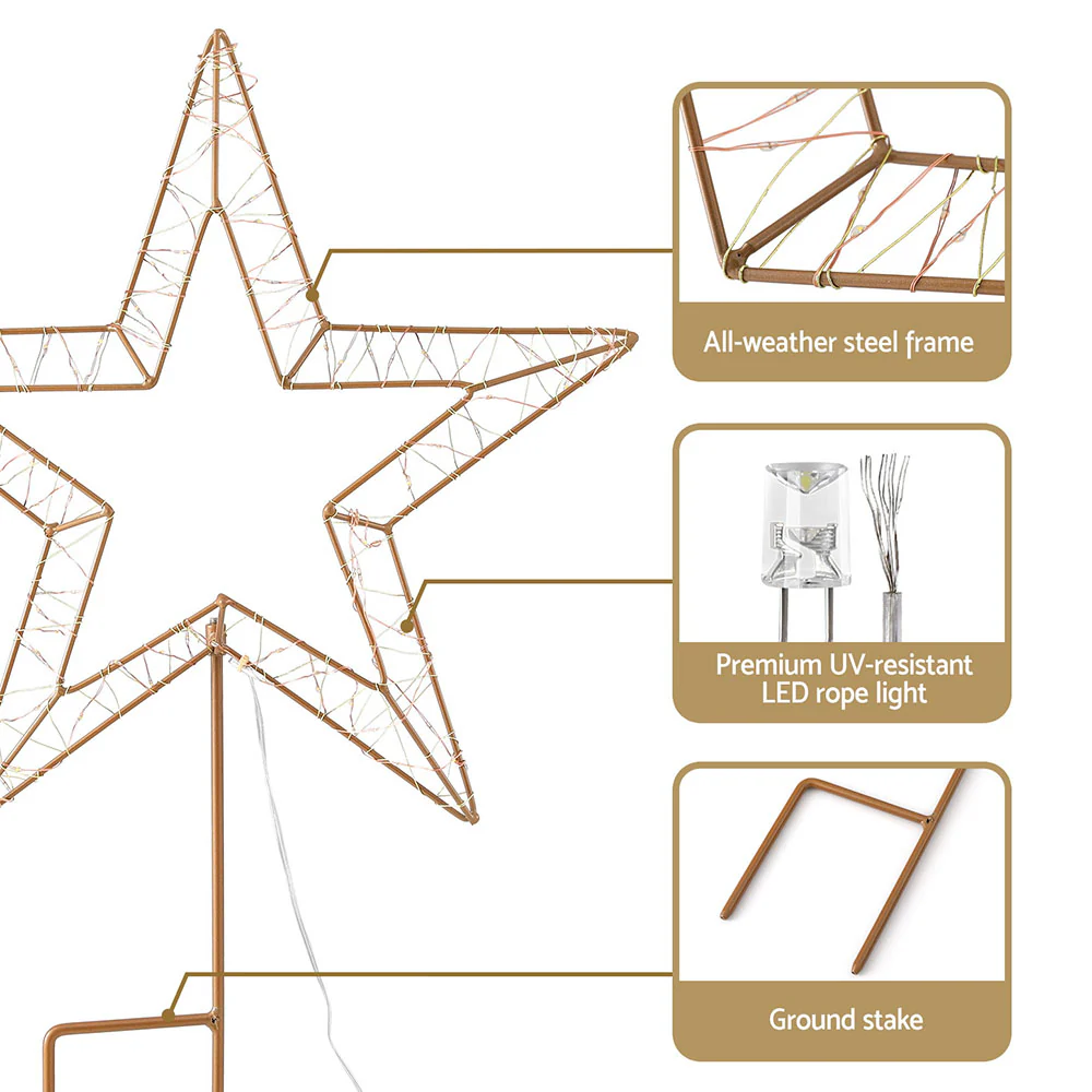 Christmas Lights 100 LED Fairy Light Ground Star Garden Decoration - Image 6