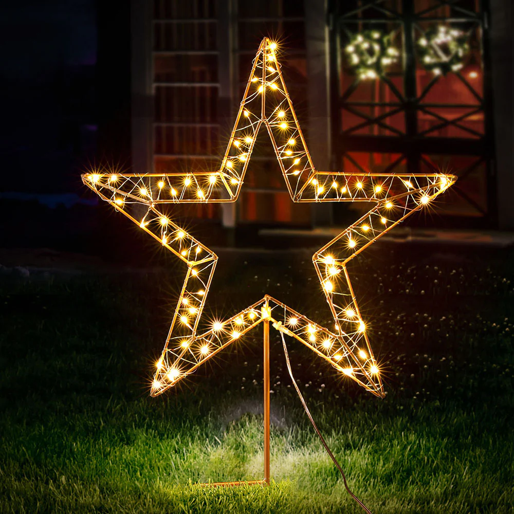 Christmas Lights 100 LED Fairy Light Ground Star Garden Decoration - Image 7