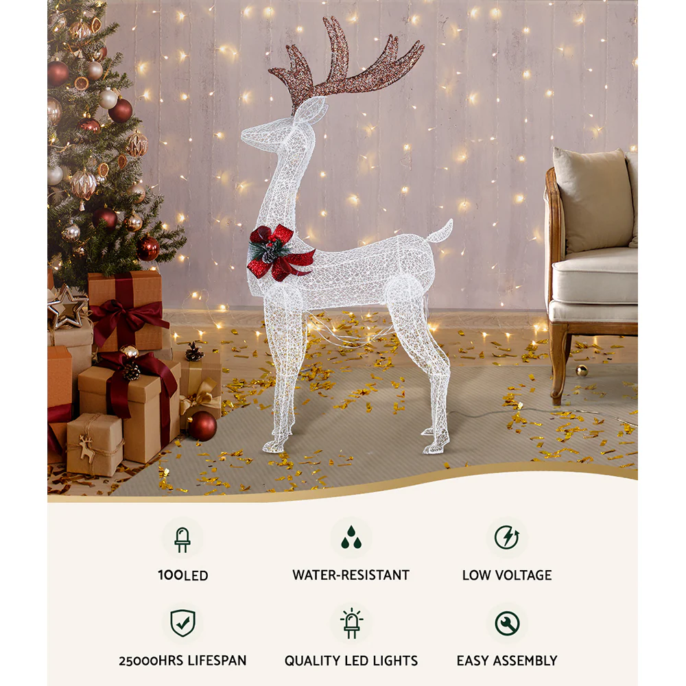 Christmas Lights 150cm Reindeer 100 LED Decorations - Image 3