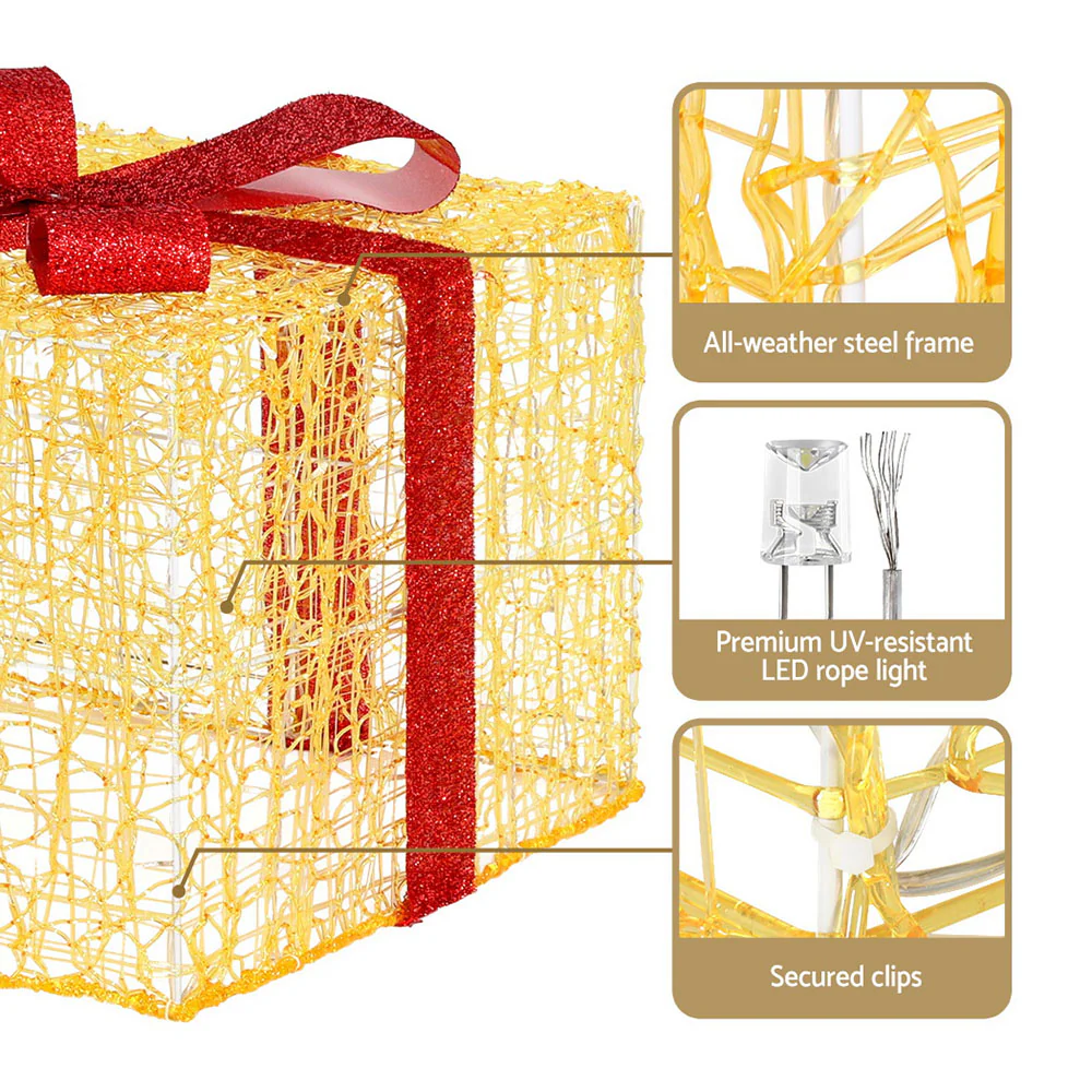 Christmas Lights 240 LED Fairy Light Gift Box 3pcs Decorations - Image 6