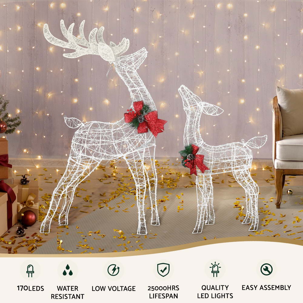 Christmas Lights 2pcs Reindeer Set Fairy Light 170 LED Decorations - Image 4