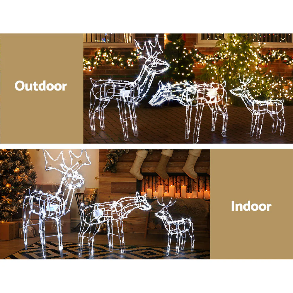 Christmas Lights 3 Pcs Reindeers 250 LED Decorations - Image 4