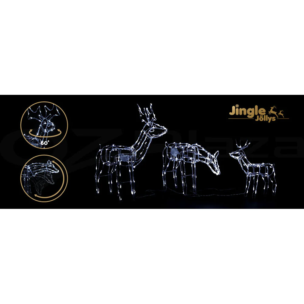 Christmas Lights 3 Pcs Reindeers 250 LED Decorations - Image 6