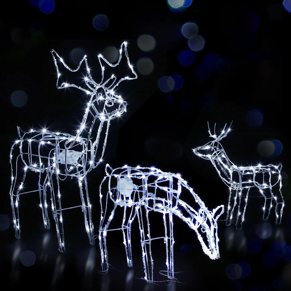 Christmas Lights 3 Pcs Reindeers 250 LED Decorations - Image 8