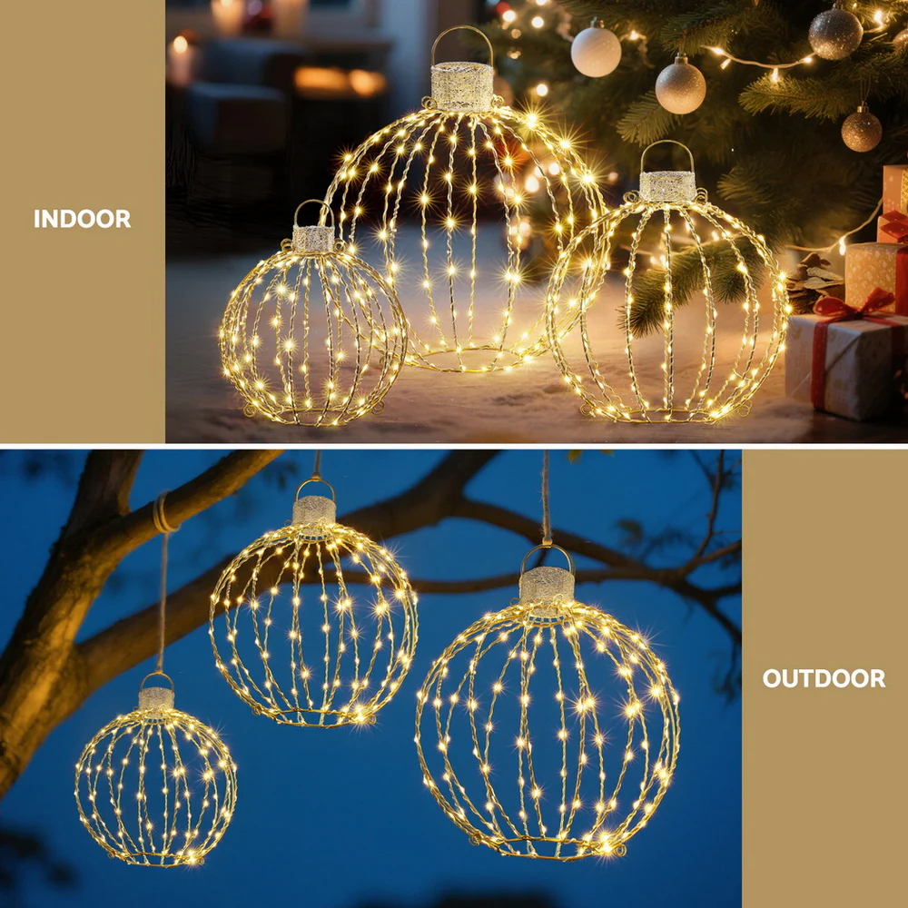 Christmas Lights 320 LED Fairy Light 3pcs Ball Decorations Set - Image 5