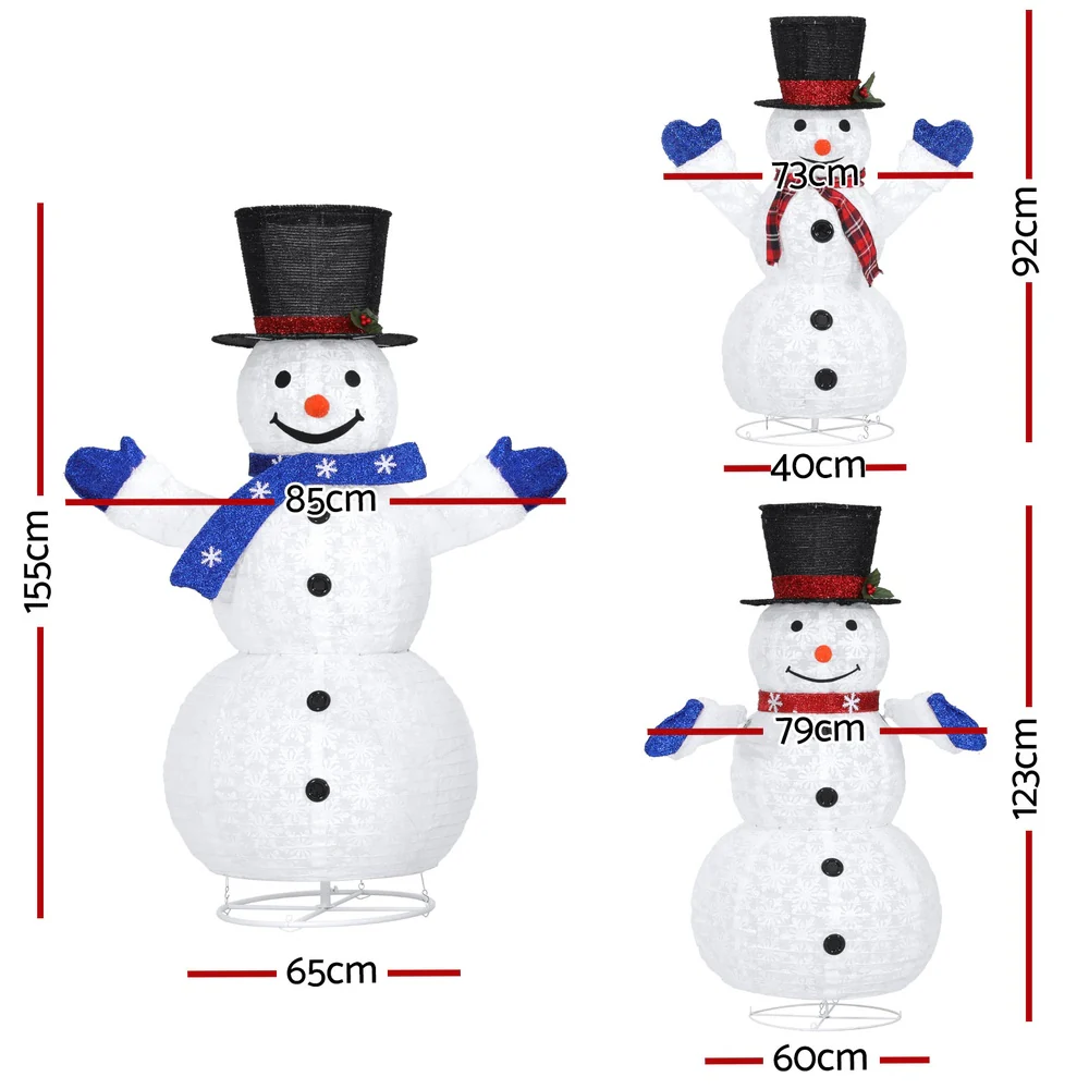 Christmas Lights 330 LED Fairy Light 3pcs Snowman Decorations Set - Image 2