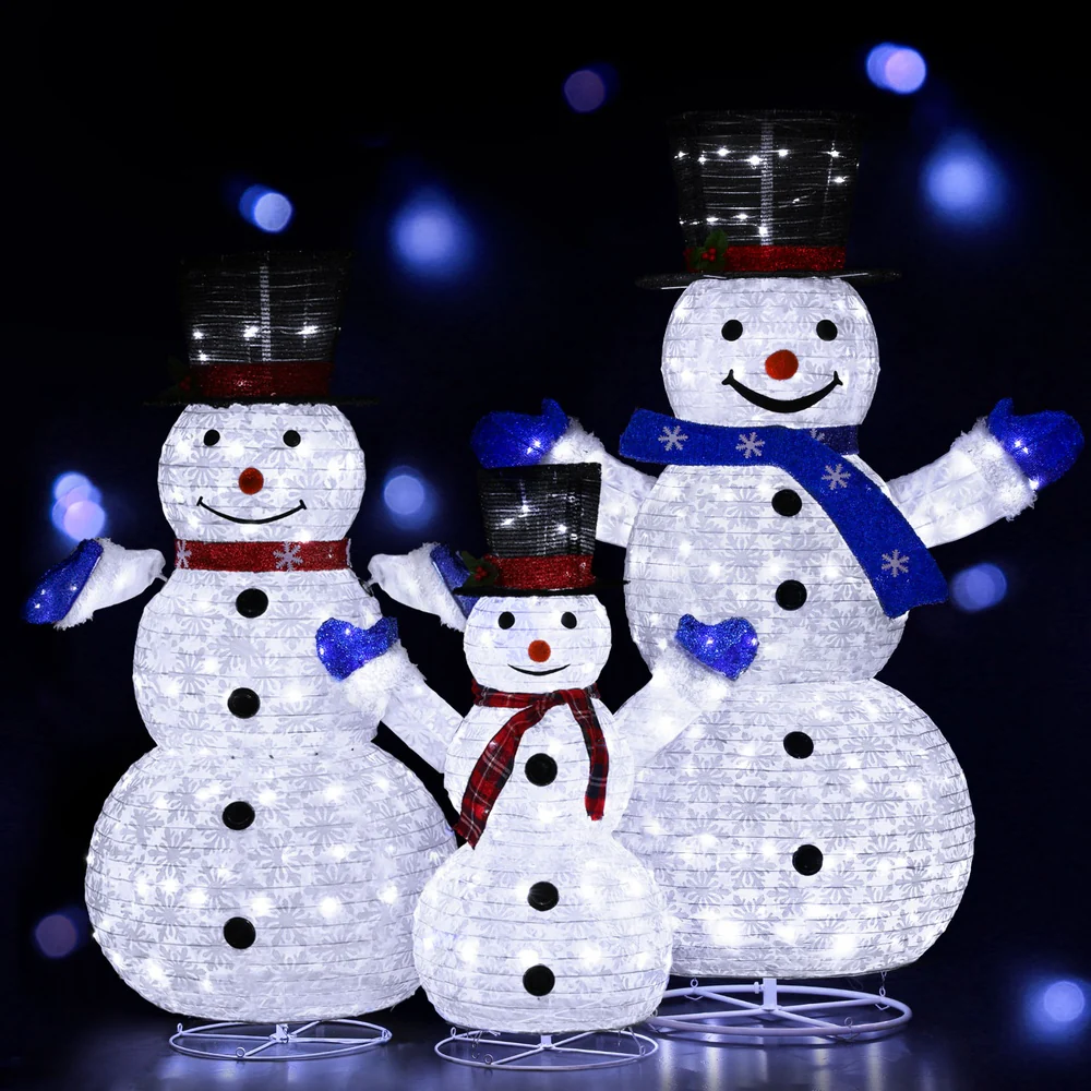 Christmas Lights 330 LED Fairy Light 3pcs Snowman Decorations Set - Image 7
