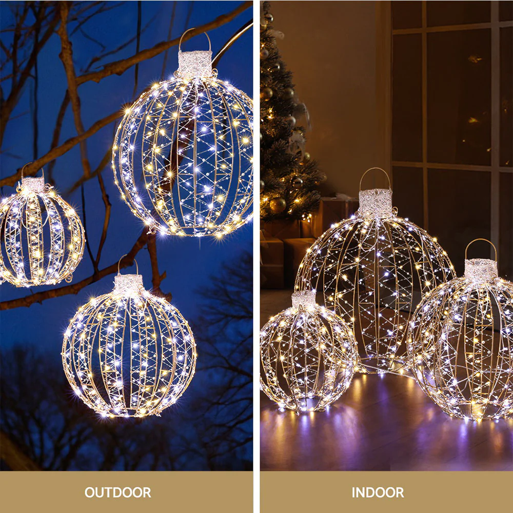 Christmas Lights 360 LED Fairy Light 3pcs Ball Decorations Set - Image 5