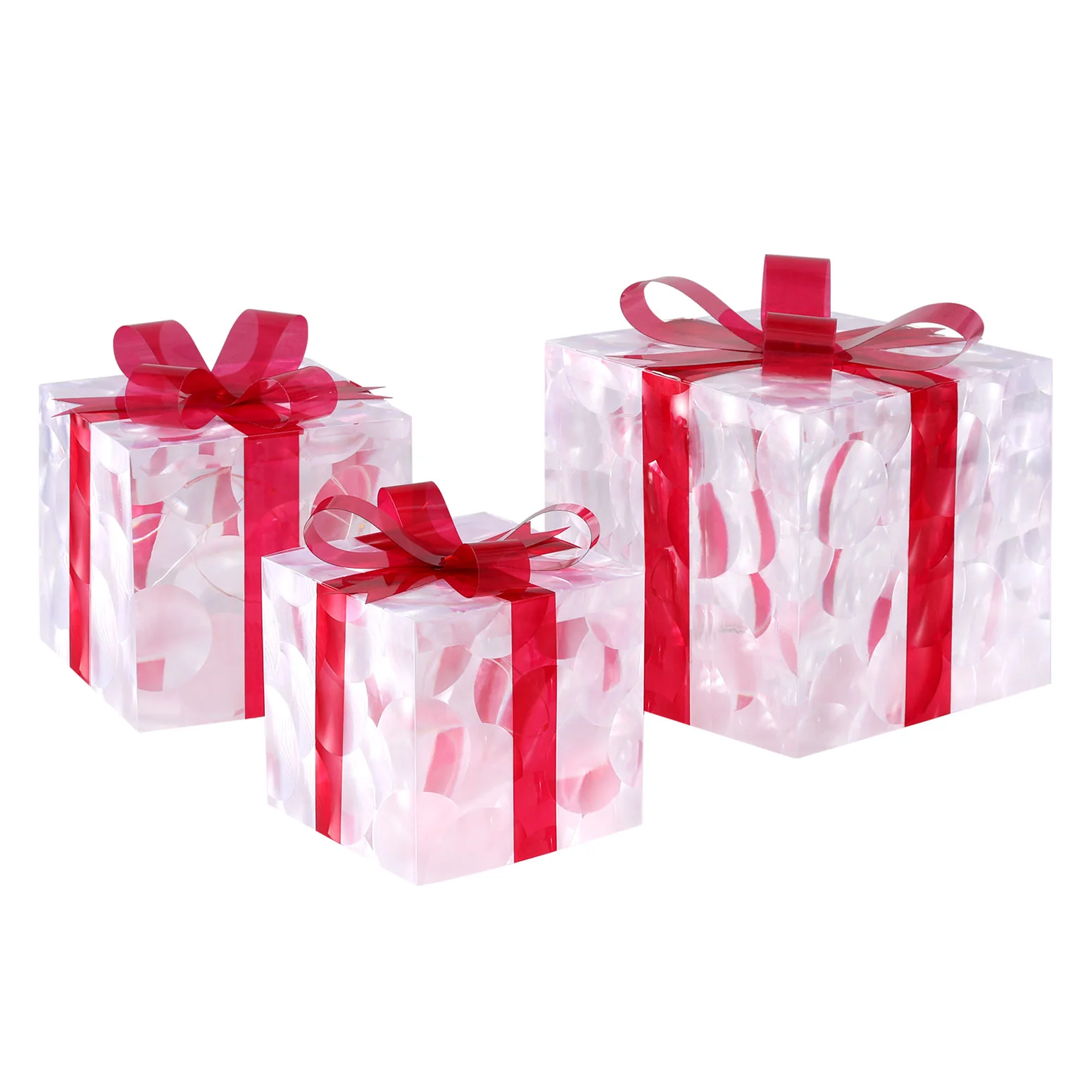 Christmas Lights 70 LED Fairy Light Gift Box 3pcs Decorations Red - Image 3