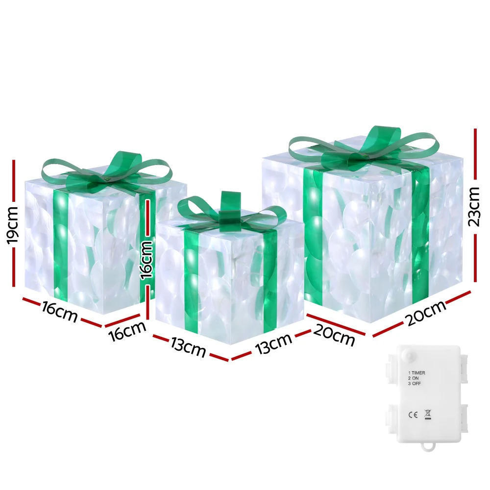 Christmas Lights 70 LED Fairy Light Gift Box 3pcs Decorations Set - Image 2