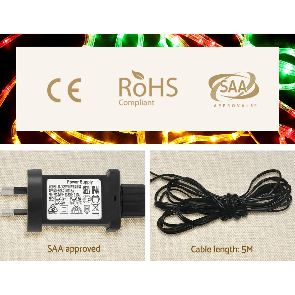 Christmas Lights 76cm Bells 216 LED Decorations - Image 6