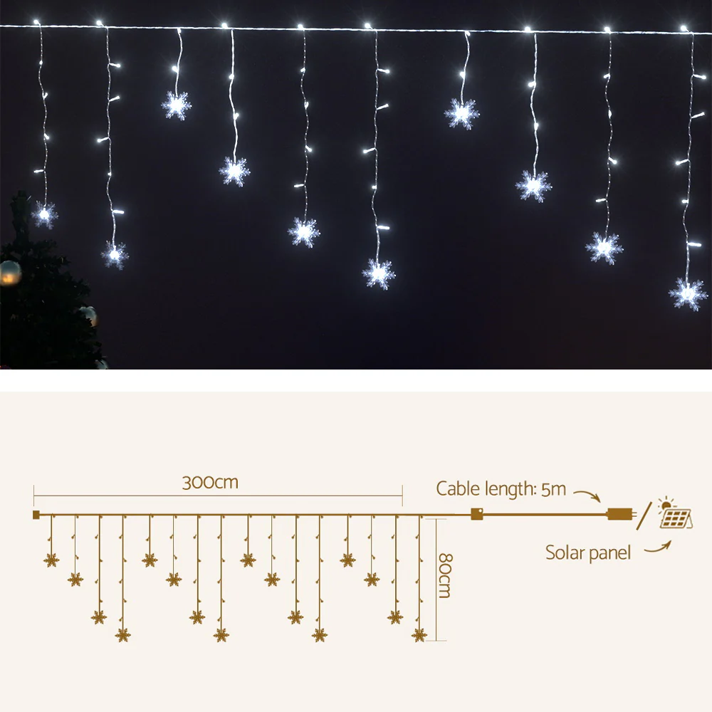 Christmas Lights 80 LED 3M Icicle Light Snow Decorations - Image 2
